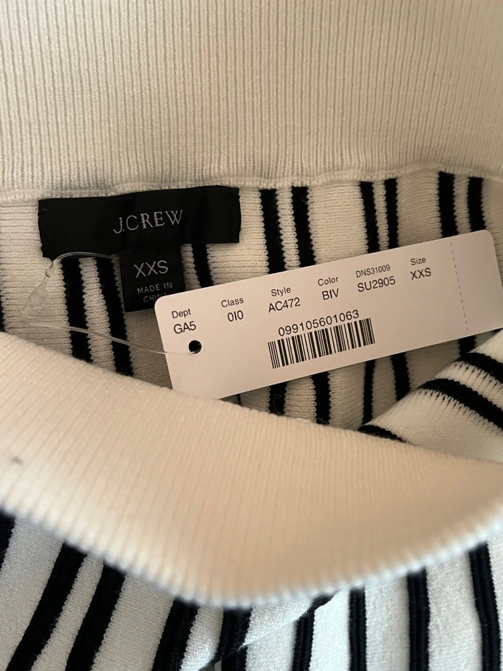 J. Crew Black and White Vertical Stripe Maxi Skirt NWT